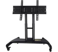 GLDYTVF Support de Sol Mobile à roulettes pour téléviseur, Hauteur d'écran réglable de 32 à 75 Pouces, Inclinaison Ajustable de 0 à 90°, idéal pour Une Utilisation Portable à Domicile ou a