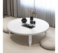GLDYTVF Table Basse Pliante Japonaise Vintage Portable de 60 cm, idéale pour Le café et Le thé. Meuble Compact pour Salle à Manger et Salon, Blanc. Solution élégante et Peu encombrante.