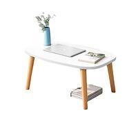 GLDYTVF Table Basse Pliante Minimaliste en Bois de Style Japonais. Design rectangulaire Bas idéal pour Les Petits espaces, Parfait pour étudier, Travailler et Lire. Table Basse Blanche de 60 cm de h