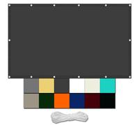 GLDYTVF Voile d'ombrage imperméable en Polyester Gris foncé 2,8 x 6,5 m avec Corde Offerte, idéale pour Le Camping, la Plage, la terrasse et Le Porche. Résistante aux intempéries, Elle est dotée d'œ