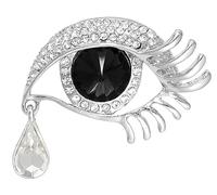 Gleamart Broche en forme de larmes d'ange en strass pour femme Doré Noir, Alliage, strass, Alliage.