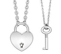 Gleamart Lot de 2 colliers ras du cou avec pendentif clé et cadenas Eboy Egirl punk pour homme et femme, Acier inoxydable