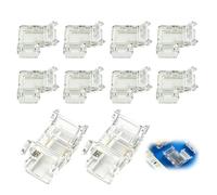 GleamGlide Connecteur Ruban LED COB 10 Pièces 2 Broches 8mm et 10mm, Raccord d'Angle en L et Droit Sans Soudure pour Bande Lumineuse, Connexion Rapide et Stable pour Éclairage Intérieur