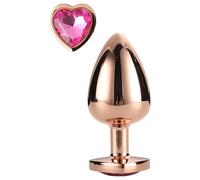Gleaming Love - plug anal aluminium pierre cœur - rose gold