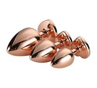 Gleaming Love - plug anal cœur - set de 3 - rosegold