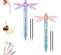 Gleaming Wings Dragonfly Pen,0.5mm Dragonfly Pen with Moving Wings，2PCS-D | Dragonfly Fidget Click Pen,Pretty Cute Novelty Retractable Pens,Creative Simulation Ballpoint Pens for School Office