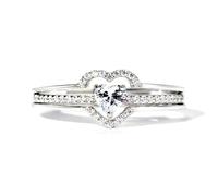 GleaMora Bague en forme de coeur pour femme bague minimaliste Saint-Valentin or argent or or rose décontracté vacances anniversaire léger cadeau de luxe