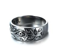 GleaMora Bague oeil démoniaque Bague Hip Hop bague Punk bague unisexe à la mode Saint-Valentin loisirs vacances anniversaire bijoux cadeau d’anniversaire