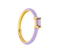GleaMora Bague plaquée or 18 carats Simple Bague Zircon Carré Pour Femme Bague Saint Valentin Loisirs Vacances Mariage Léger Cadeau De Luxe