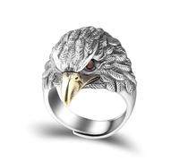 GleaMora Bague Vintage Aigle En Argent Pour Hommes Tendance Personnalisé Bague Bague Ajustable Ins Style Hip Hop Bague Anniversaire Bijoux
