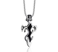 GleaMora Flamme Croix pendentif collier unisexe collier personnalisé Saint-Valentin loisirs vacances Hip Hop Party léger cadeau de luxe