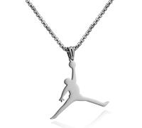 GleaMora Personnalisé en acier inoxydable Basket-ball Jordan pendentif collier Hip Hop Punk collier ins Style cadeau d’anniversaire bijoux simples