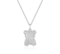 GleaMora Personnalité Collier S925 Argent Ours Hip Hop Pendentif Pour Femmes Collier Saint Valentin Fête D’anniversaire Lumière Cadeau De Luxe