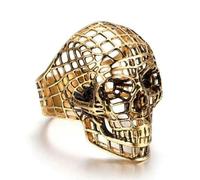 GleaMora Pour les hommes bague personnalisée en maille creuse tête de mort bague ins Style bague personnalisée Saint-Valentin Daily Casual Ring