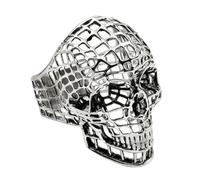 GleaMora Pour les hommes bague personnalisée en maille creuse tête de mort bague ins Style bague personnalisée Saint-Valentin Daily Casual Ring