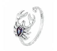 GleaMora S925 Argent Vintage Scorpion Bague Ouverture Réglable Unique Personnalisé Doigt Léger Luxe Ins Style