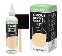 GLEAN Rénovateur et scellant de joints | joint carrelage raviver | Beige| 340g | Restauration joint salle de bain | Comprend une pinceau en mousse | Rénovateur de joints résistant aux taches