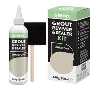 GLEAN Rénovateur et scellant de joints | joint carrelage raviver | Calcaire | 340g | Restauration joint salle de bain | Comprend une pinceau en mousse | Rénovateur de joints résistant aux taches