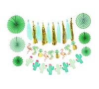 GLEAVI 1 Ensemble Ensemble De Ballons De Flamant Ornement Suspendu En Papier Décor Tropical Décorations De Fête D'anniversaire Flamant Rose Fournitures De Fête Flamant Rose Décor Hawaïen