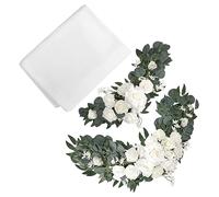 GLEAVI 1 Ensemble Fleurs Artificielles pour Arche de Mariage Voilage Tulle Blanc pour Décoration de Cérémonie Fleurs de Fond pour Centre de Table et Arrangements Floraux