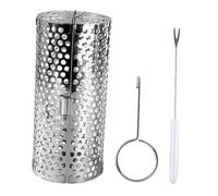 GLEAVI 1 Ensemble Panier de Barbecue Rotatif Acier Inoxydable pour Grillades Plein Air Distribution Uniforme de Chaleur Accessoire pour Camping