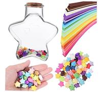 GLEAVI 1 Jeu Souhaitant La Décoration D'étoile Cacao Papier De Star De Strip Faire La Fête Atsem Bouteille Étoile Origami Bandes De Papier Étoiles Origami Un Verre 540 Feuilles