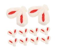GLEAVI 10 Pièces Accessoires De Coiffure Oreilles De Lapin Adorable Breloque Oreille De Lapin Décor De Pinces à Cheveux Femmes Charme D'oreille De Lapin À Thème Petit En Tissu Rouge