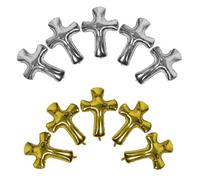 GLEAVI 10 Pièces Cross Shape Balloons Set Large God Bless Baptism Foil Balloons For Religious Party Decorations First Holy Communion And Christmas Celebration