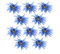 GLEAVI 10 Pièces Matériau de coiffure en épingle à cheveux fleurs en pâte de gomme épingle à cheveux arc chrysanthème fausses fleurs tropicales habit en soie Blue