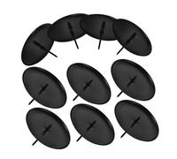 GLEAVI 10 Pièces Ornements d'assiettes à Bougies Plaque de Bougie Pilier Bricolage Couronne Titulaire Plateau des Stands chandelle Bougeoir décor de Centre de Table à Manger Le Fer Noir