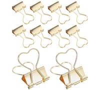 GLEAVI 10 Pièces Trombones à Reliure Trombones Métalliques Or, Clips de Documents, Faciles à Ranger, Détails Fins, Résistants Casse et Rouille, pour Cahiers et Blocs-notes, Étudiants