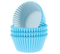 GLEAVI 100 Pièces Caissettes Papier Cupcake Bleu Résistantes à Haute Température pour Fête Mariage Anniversaire et Shower Décoration pour Muffins et Gâteaux