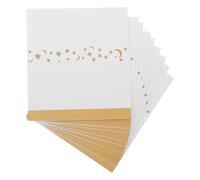 GLEAVI 100 Pièces Cartes de Placement de Nom, Lune et Étoile Dorées | Étiquettes de Tente pour Buffet et Dîner, à Noter ou Copier, Stables et Nettes