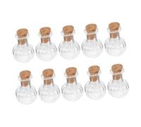 GLEAVI 10pièces Lot de Petites Bouteilles Verre avec Bouchon Liège Bouteilles à Message Petits Pots pour Cadeaux De Fête