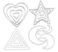 GLEAVI 16 pièces Cercles Métalliques DIY pour Attrape- Résistant Cerceaux Lisses pour Décoration Murale avec Formes Lune Étoile Cœur et Triangle Accessoires pour Bricolage