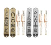 GLEAVI 2 Ensembles Étui à Mezouza Juive avec Parchemin Casher Inclus, Lot de Sets, Alliage, Décoration Bénédiction Maison, Protection Spirituelle, pour Entrée et Chambre, Hanoukka