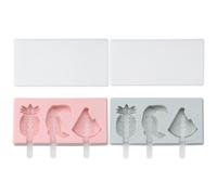 GLEAVI 2 Ensembles Moule à Glace en Silicone Réutilisable avec Couvercle, Forme Fruit et Oiseau, Facile à Nettoyer, pour Fabrication DIY de Glaces Maison