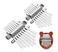 GLEAVI 2 Kits de Kalimba Soi-Même 8 Touches Mini Piano à Pouces Portable en Bois Naturel Instrument de Musique pour Débutants et Adultes pour École Camping et Détente