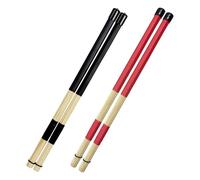 GLEAVI 2 Paires Balais pour Tambours, Balai pour Caisse Claire en Bambou et Caoutchouc, Pratique à Faible Volume, pour Batteurs Professionnels, Entraînement et Performance