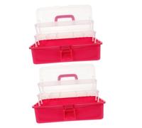 GLEAVI 2 Pièces Boîte à Outils Semi Transparente Organisateur Portable pour Outils de Nail Art