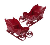 GLEAVI 2 Pièces Bol De Bonbons du Père Noël Plat De Bonbons De Noël Ornement De Mini Traîneau Traîneaux De Table De Noël Traîneau De Noël Décoratif Mini Traîneau du Père Noël PP Rouge