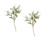 GLEAVI 2 pièces Branche Olivier Artificielle Résistante Décorative pour Bureau et Maison Vertes Branches Accessoire Murale et Mariage sans Entretien