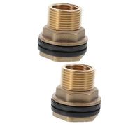 GLEAVI 2 Pièces Connecteur De Réservoir D'eau Tuyau Durite Raccord De Cloison 1/2 Pouce Raccord De Cloison 3/4 Pouce Connecteur De Cloison Coupleur Laiton Baril En Plastique