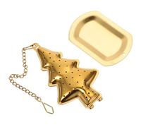 GLEAVI 2 pièces Filtre à Thé Inoxydable Doré Arbre de Noël Infuseur Fin Résistant Haute Température Lot pour Maison et Tisane