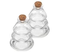 GLEAVI 2 Pièces Mini Bouteilles Verre Sapin de Noël avec Bouchons Liège Flacons Décoratifs pour Sortilèges Halloween Contenants à Messages DIY pour Fêtes Nouvel an Garçon Fille