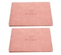 GLEAVI 2 Pièces Pochette pour Certificat de Naissance Dossier Certificats de Naissance 8,8x6,3 Pouces Cuir Rose Anti-taches Légère pour Documents D'hôpital et Voyages en Famille