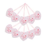 GLEAVI 20 Étiquettes de Cœur Mini-Cartes de Vœux Saint-Valentin Blanches avec Ruban Rose Cartes de Présentation Créatives pour Mariage Anniversaire et Occasions Spéciales
