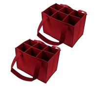 GLEAVI 2pièces à Vin Feutre Rouge Pochette de Transport pour Bouteilles Fourre-Tout Portable pour Voyages et Pique-niques