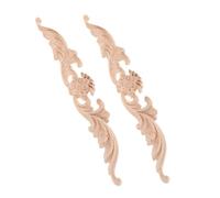 GLEAVI 2pièces Appliques Bois Sculptées Non Peintes Lot pour Portes Armoires Et Meubles Décoratifs