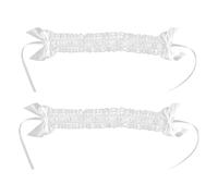 GLEAVI 2pièces Bandeau Cosplay Dentelle Blanche avec Volants Coiffe de Soubrette Vintage pour Femmes et Filles Accessoires de Cheveux pour Tea Party et Séances Photo